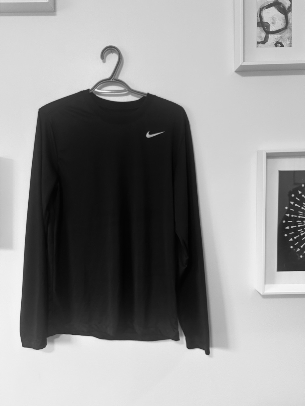 Men’s Nike Dri-FIT Long Sleeve Athletic Training Top Black Size Small